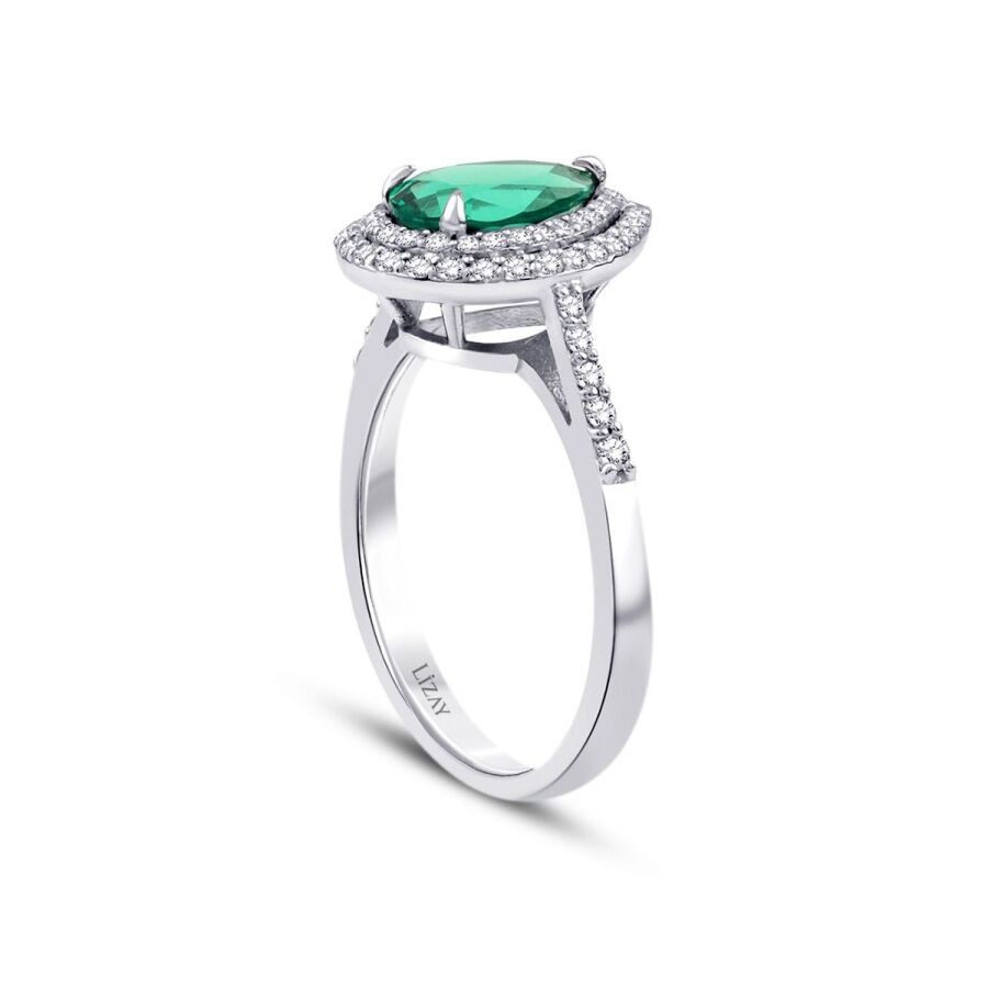 1.53 Carat Diamond Colored Stone Ring