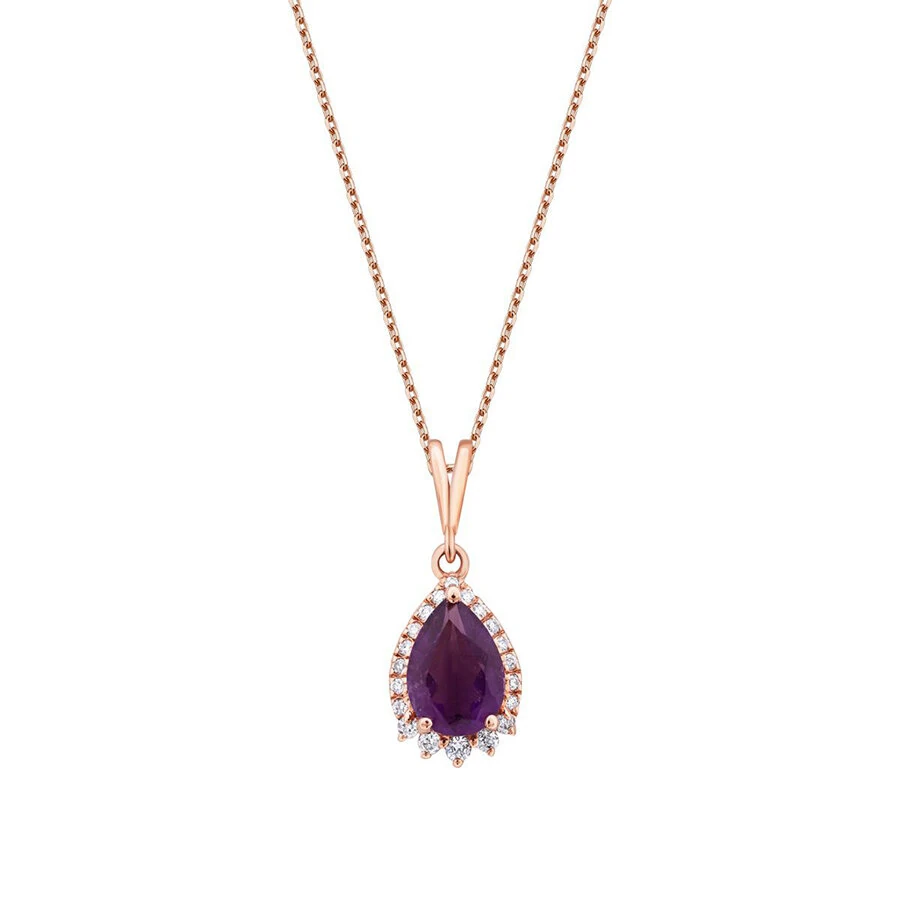 0.64 Carat Diamond Amethyst Necklace