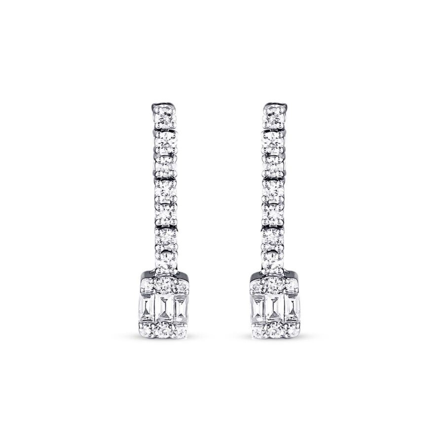 0.43 Carat Diamond Baguette Earrings