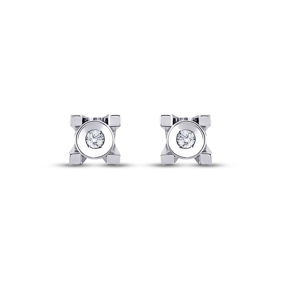 0.08 Carat Diamond Solitaire Earrings