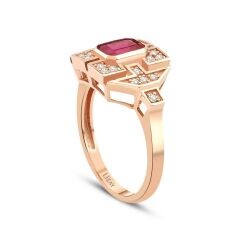 1.01 Carat Diamond Ruby Ring