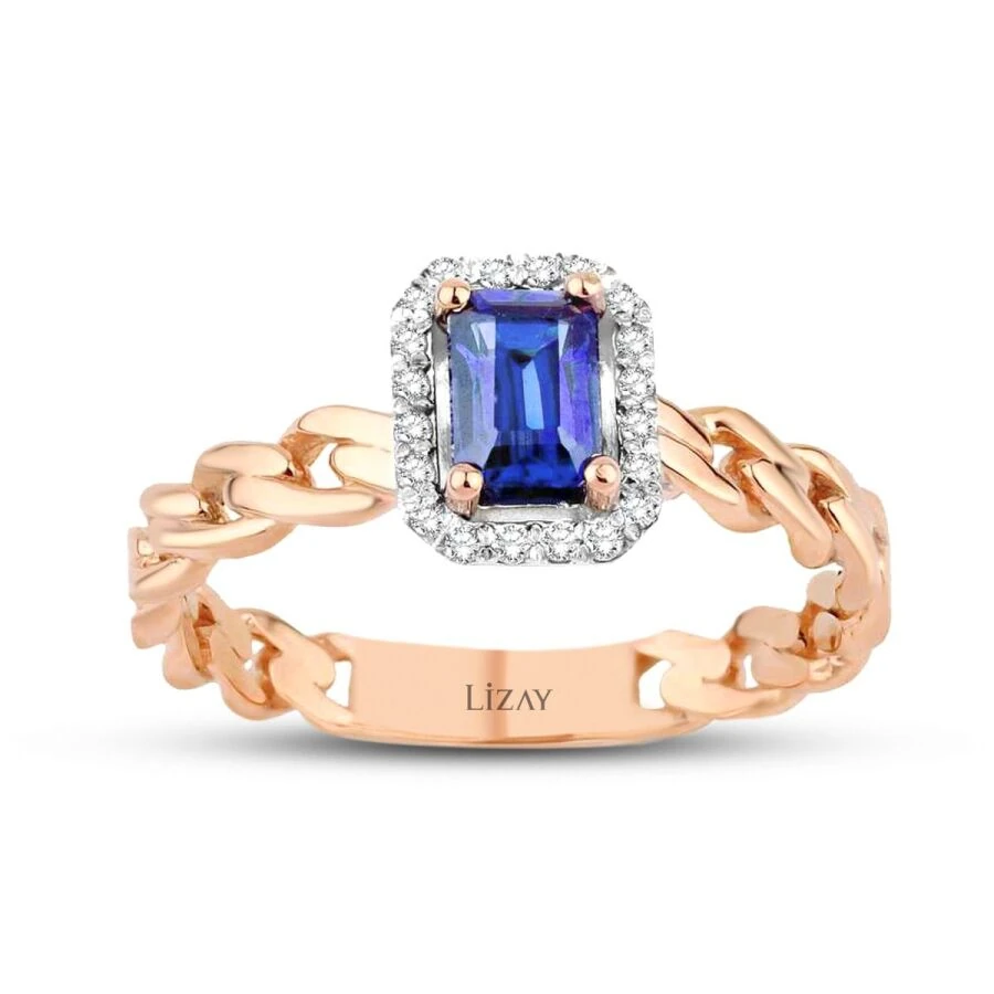 0.92 Carat Diamond Sapphire Ring