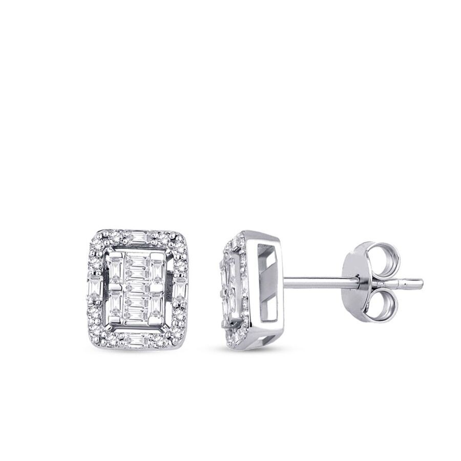 0.28 Carat Diamond Baguette Earrings