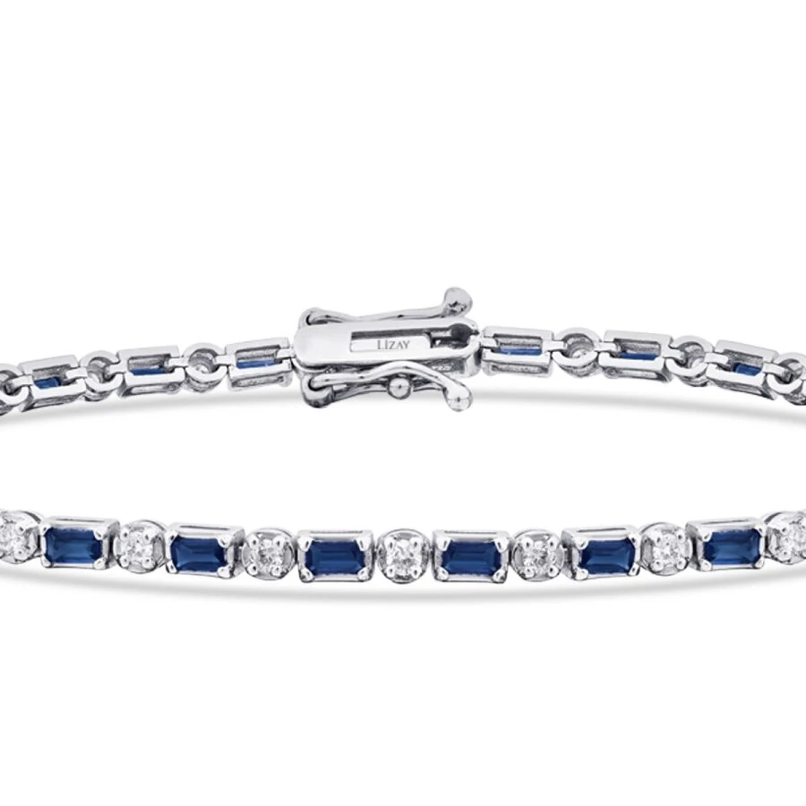 2.19 Carat Diamond Sapphire Bracelet