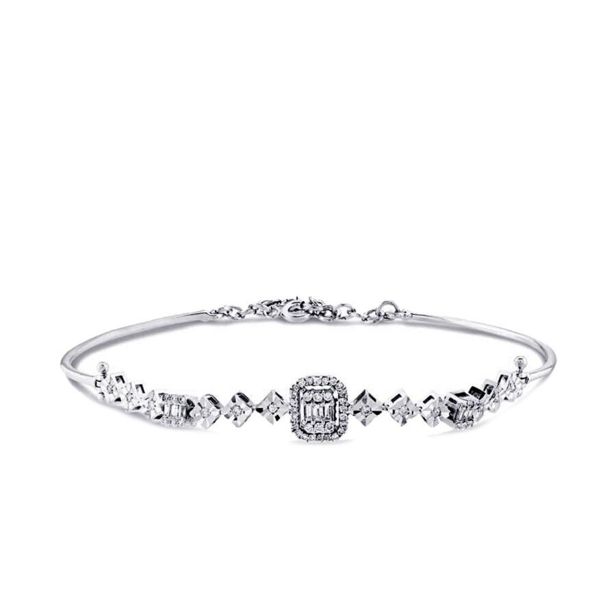 0.39 Carat Diamond Baguette Bangle