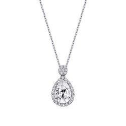 0.88 Carat Diamond White Topaz Necklace