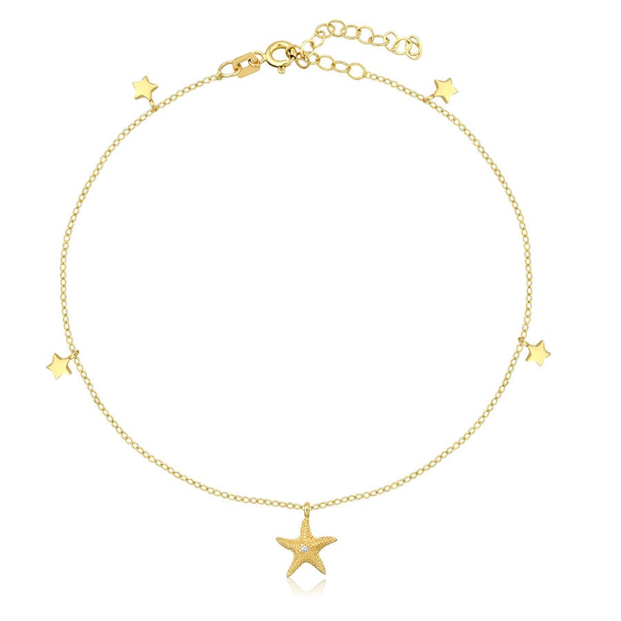 Gold Starfish Anklet