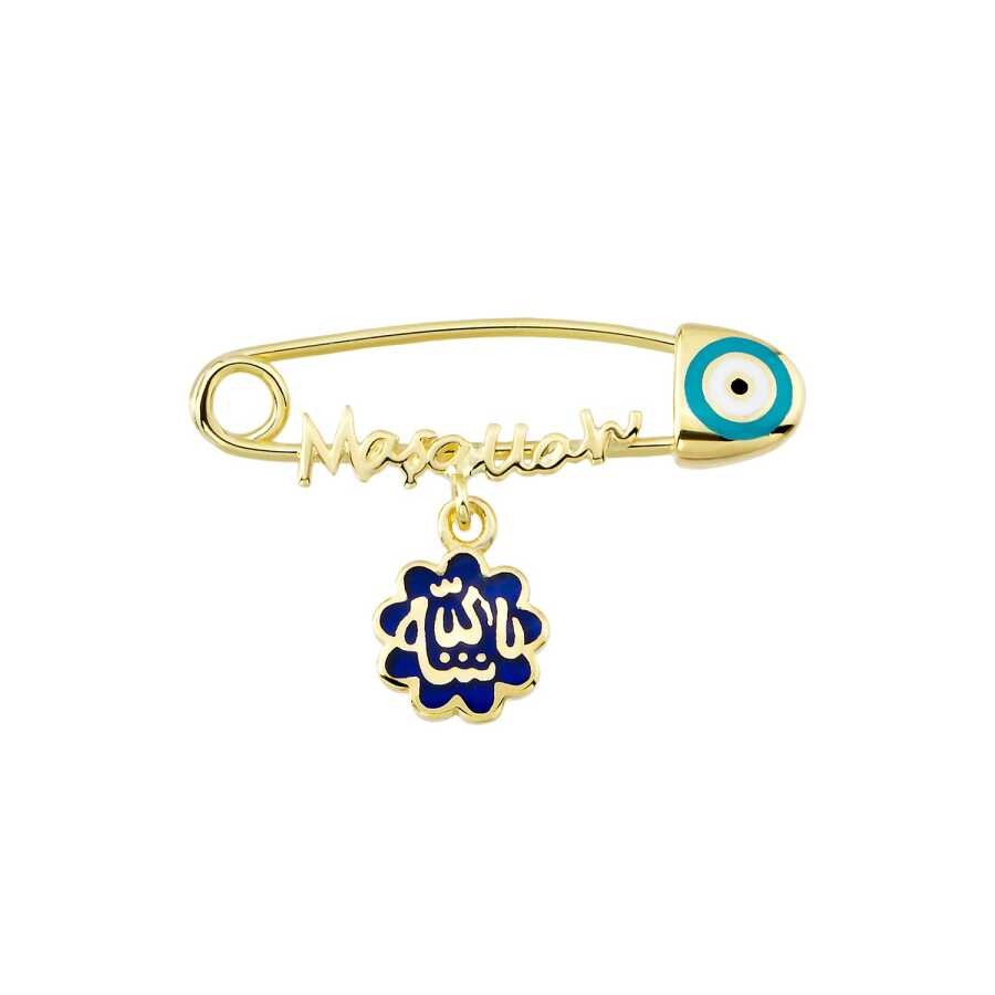 Gold Mashallah Written Baby Lapel Pin
