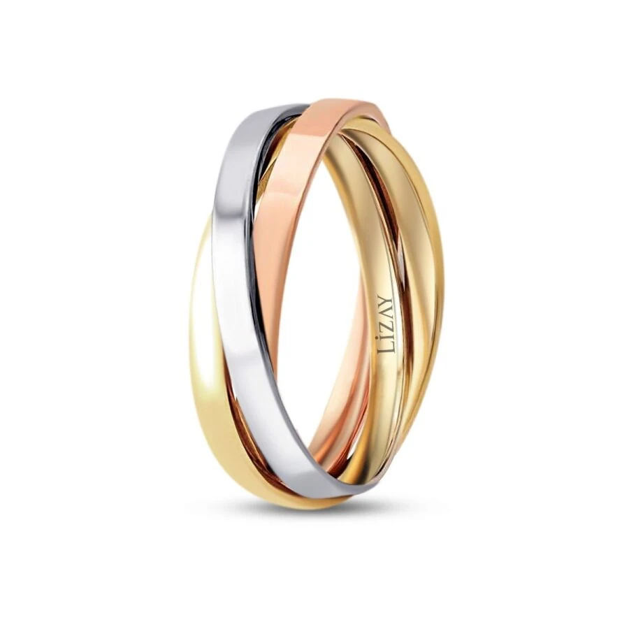 Gold Three-Tone Wedding Band