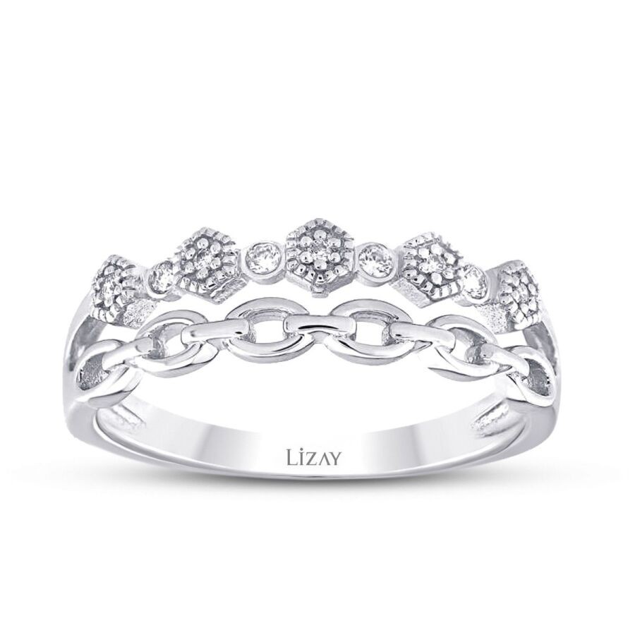 0,08 Karat Diamant Halb-Ewigkeits Trend Ring
