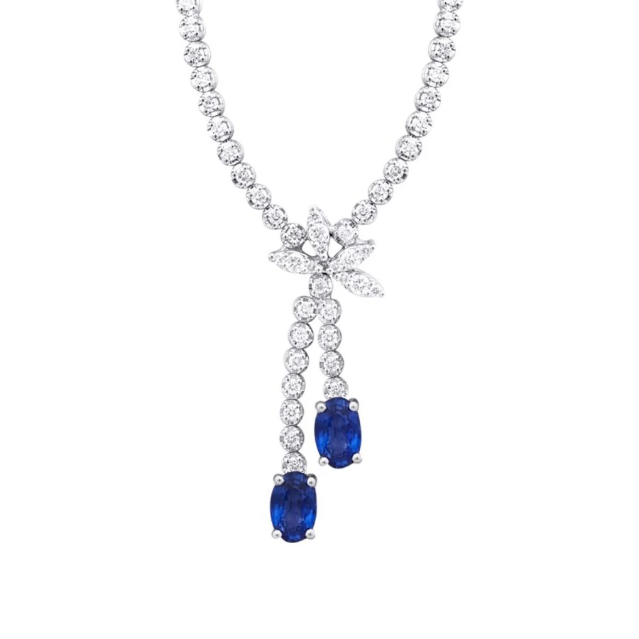1.94 Carat Diamond Sapphire Necklace