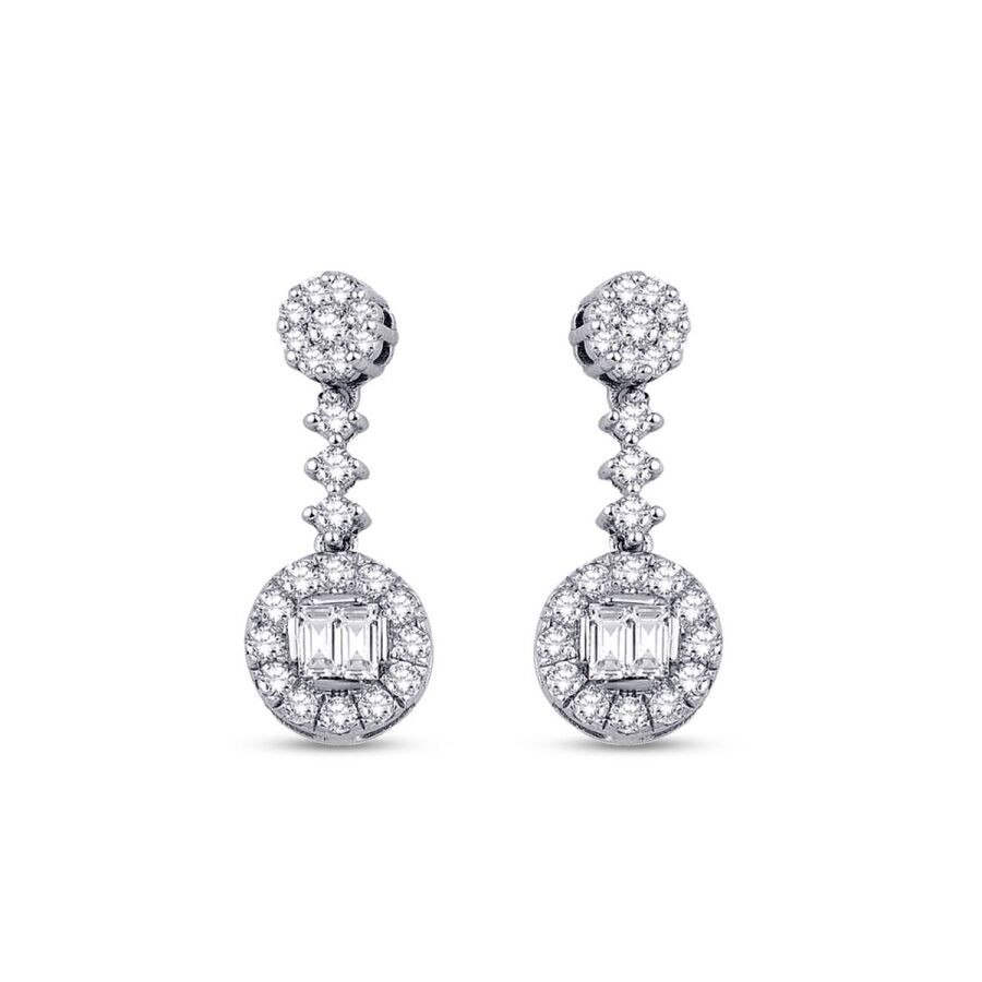 0.36 Carat Diamond Baguette Earrings