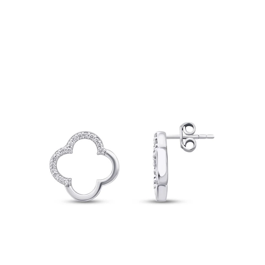 0.13 Carat Diamond Clover Earrings