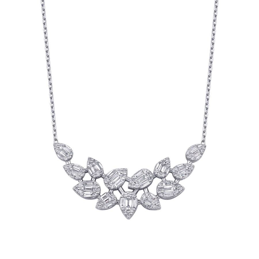 0.65 Carat Diamond Baguette Necklace