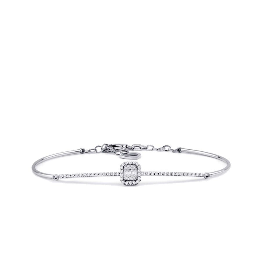 0.06 Carat Diamond-Effect Baguette Bangle