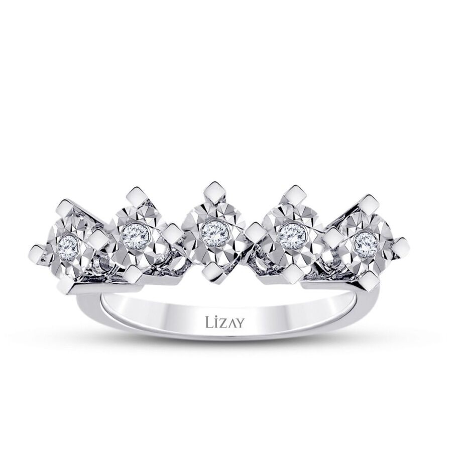 1.00 Carat Diamond-Effect Five-Stone Ring