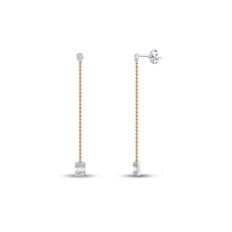 0.37 Carat Diamond Baguette Earrings