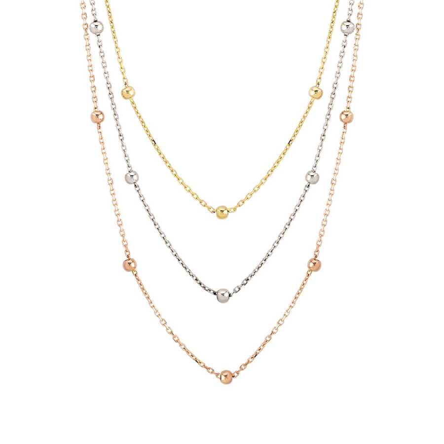 Gold Three-Tone Doric Necklace