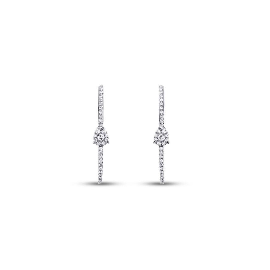 0.70 Carat Diamond Hoop Earrings