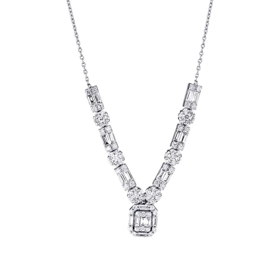 1.36 Carat Diamond Baguette Necklace