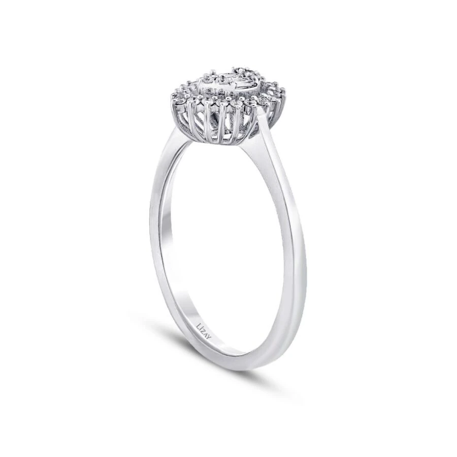 0.22 Carat Diamond Baguette Pear Ring