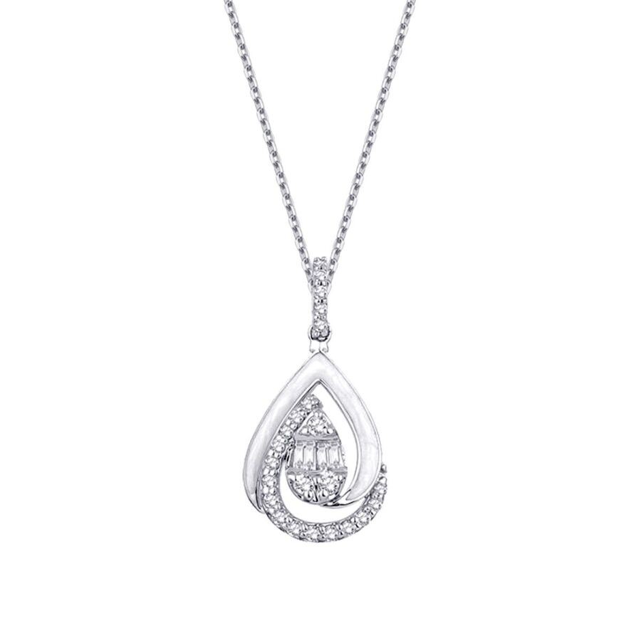 0.15 Carat Diamond Baguette Necklace
