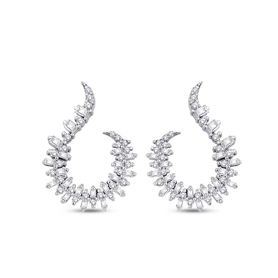 0.88 Carat Diamond Baguette Earrings