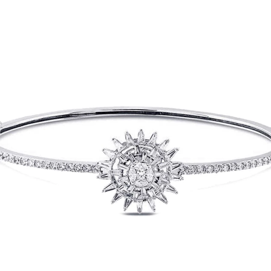 1.61 Carat Diamond Baguette Bangle