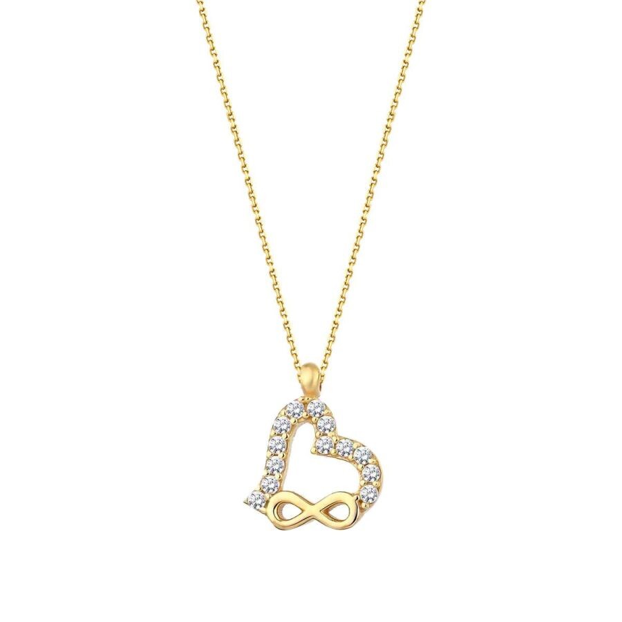 Gold Heart Infinity Necklace