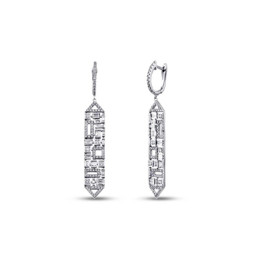 0.65 Carat Diamond Baguette Earrings