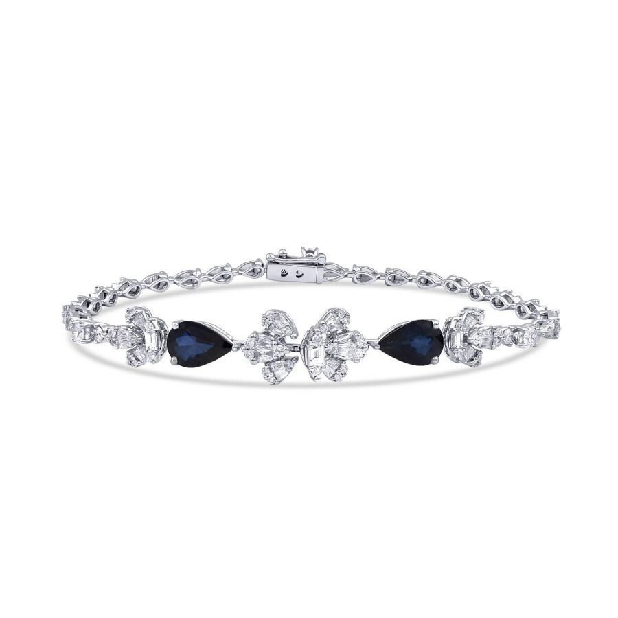 3.95 Carat Diamond Sapphire Bracelet