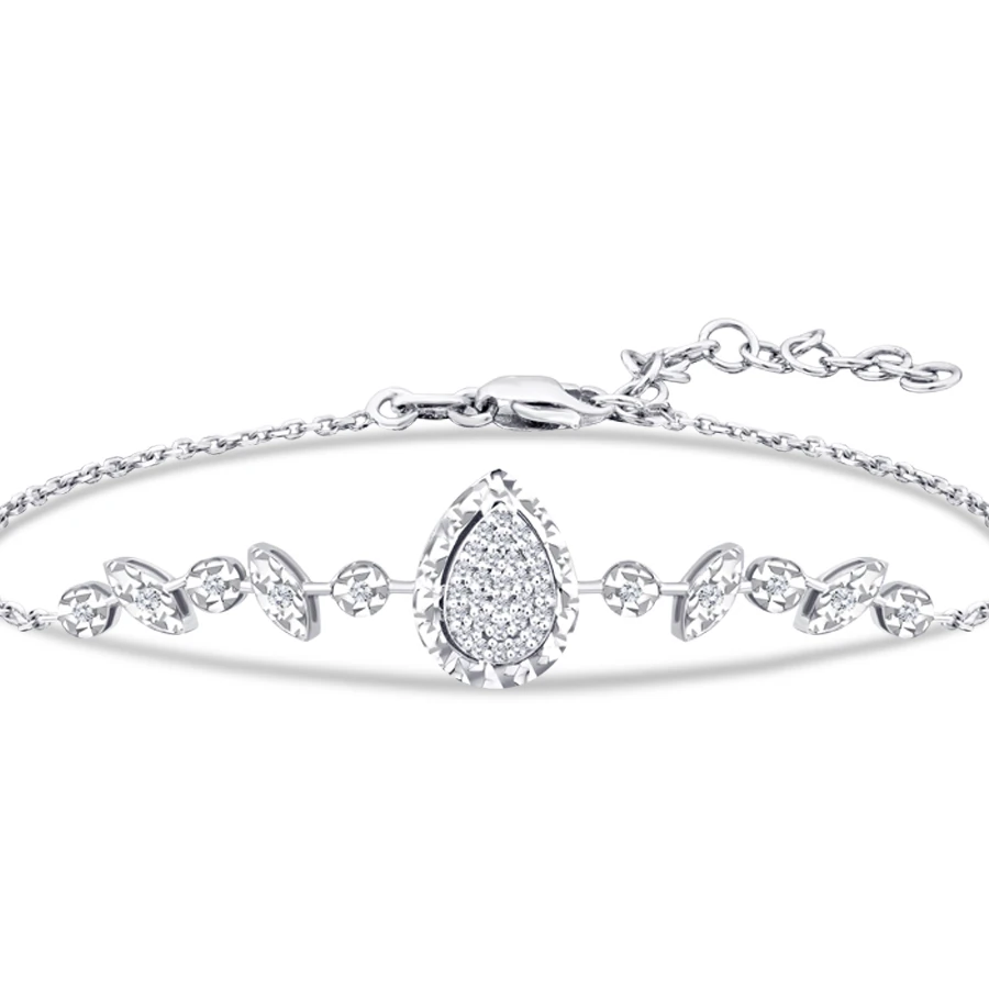 0.09 Carat Diamond Pear Bracelet