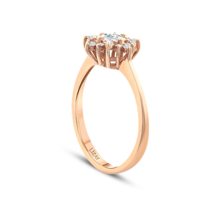 0,57 Karat Diamant Trend Blumenring