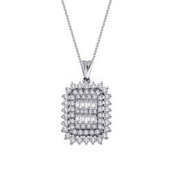0.63 Carat Diamond Baguette Necklace