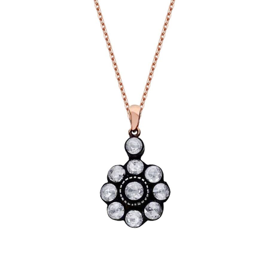 0,65 Karat Diamant Rosen Halskette