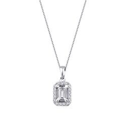 0,35 Karat Diamant Baguette Halskette