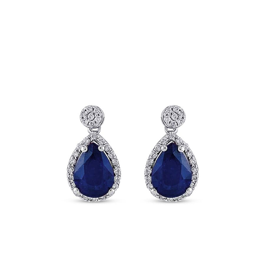 1.71 Carat Diamond Sapphire Earrings