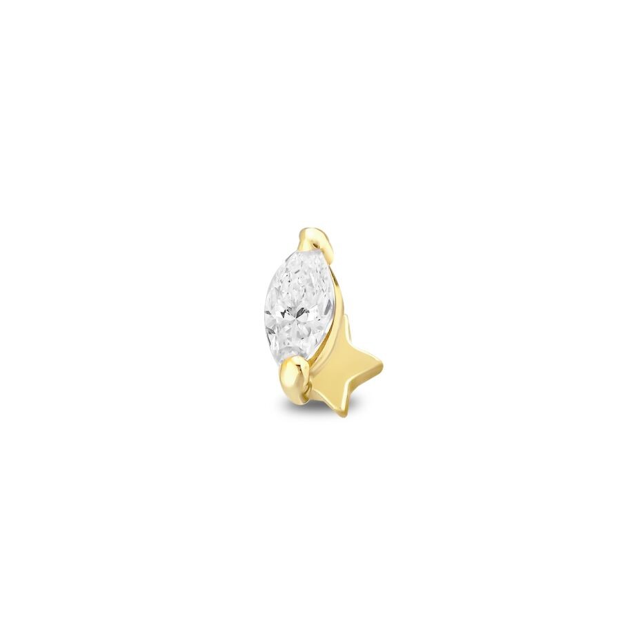 Gold Marquise Tragus Earring