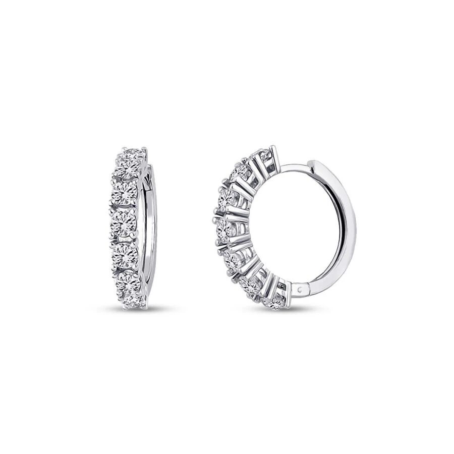 1.44 Carat Diamond Hoop Earrings