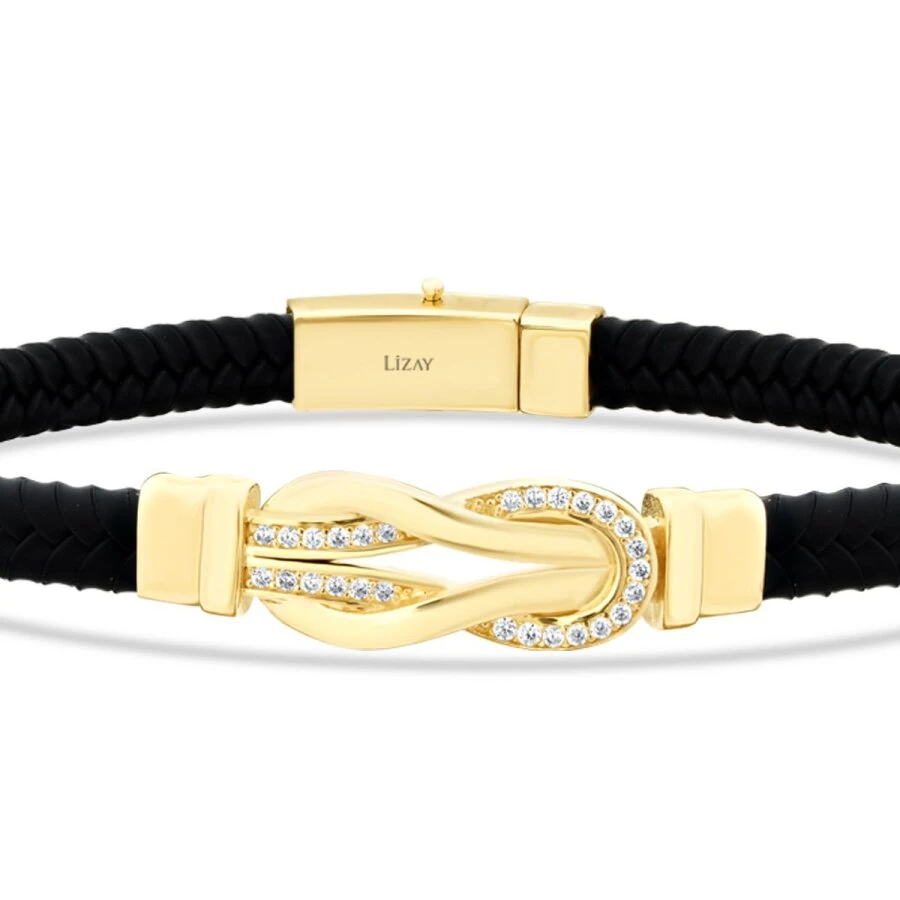 Gold Stone Infinity Men’s Bracelet