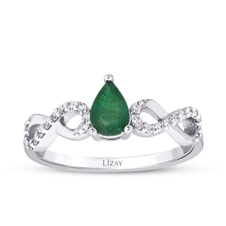 0.43 Carat Diamond Emerald Ring