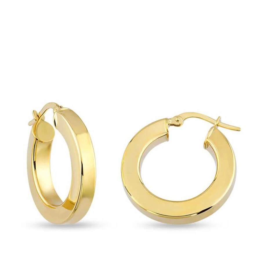 Gold Angular Hoop Earrings
