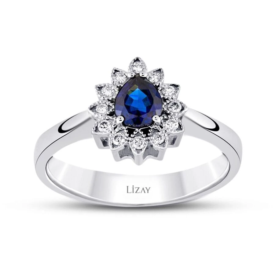 0.92 Carat Diamond Sapphire Ring