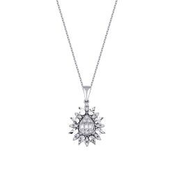 0.19 Carat Diamond Baguette Necklace