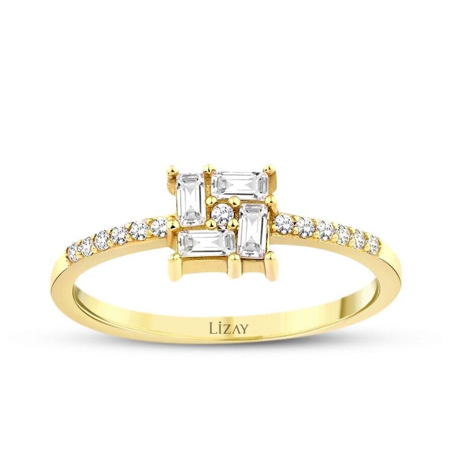 Gold Baguette Square Ring
