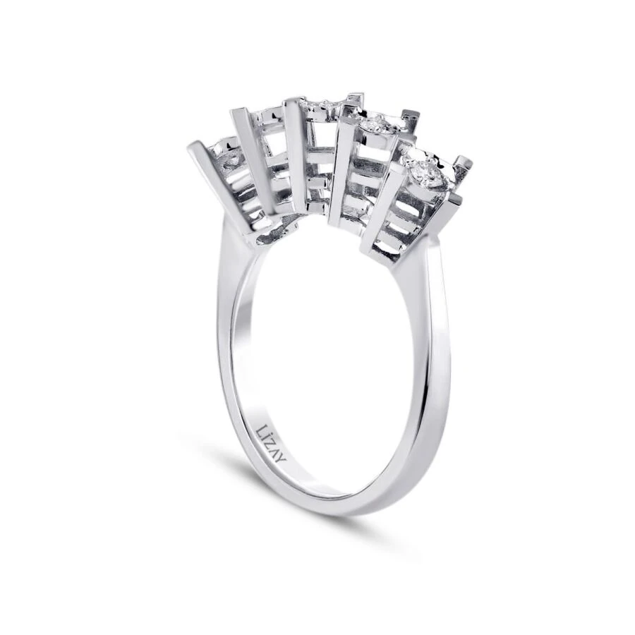 1.00 Carat-Style Diamond-Effect Five-Stone Ring