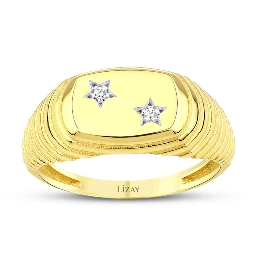 Gold Stone Star Trend Ring