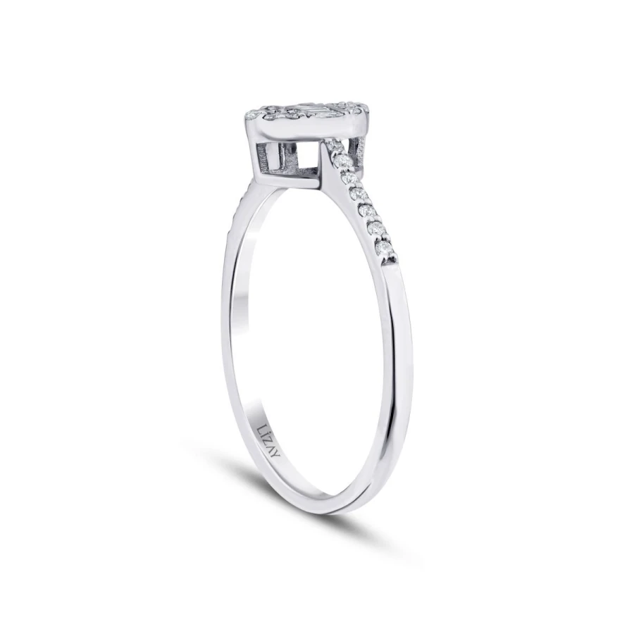 0.19 Carat Diamond Oval Baguette Ring