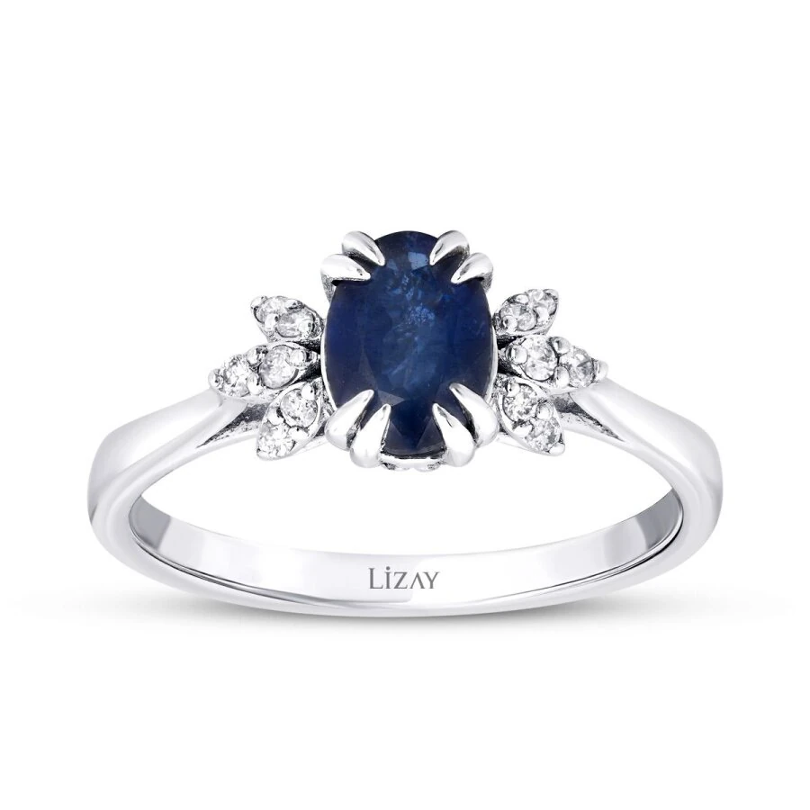 0.98 Carat Diamond Sapphire Ring