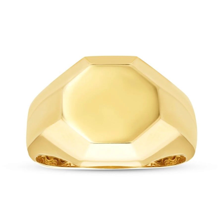 Gold Hexagon Men’s Ring